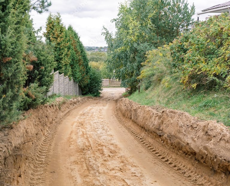Driveway dig out through dirt