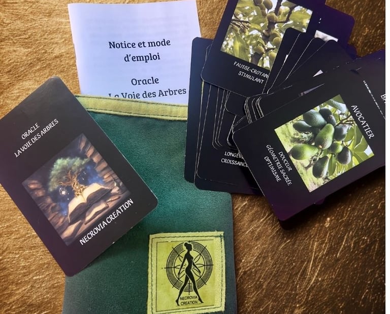 cartes oracle avec notice et sac en velours