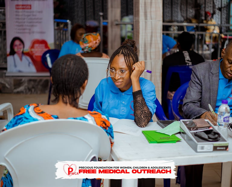 Volunteer Doctor attending to a female participant