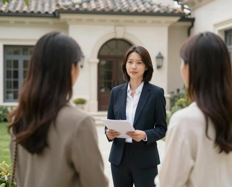 Construction workers repairing a damaged building exterior under clear skies.
