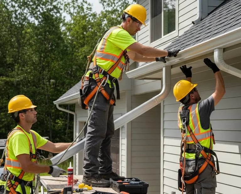 Professionals gutter cleaning and residential gutter installation services in Lakeland, Florida.
