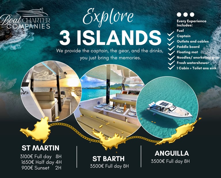 boat charter companies, boat charter sxm, private boat charter st maarten