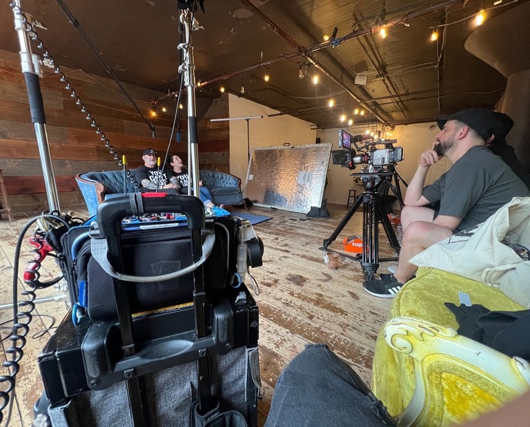 Location Sound Bag on interview set. 