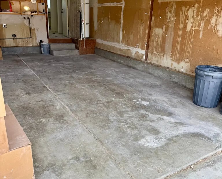empty garage after construction removal