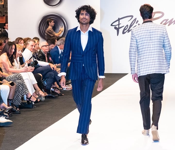 Dany Peña international male model walking runway at fashion show