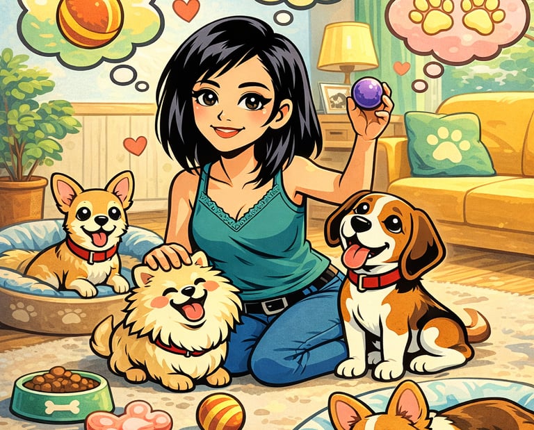 Casa doguitos jugando con perritos