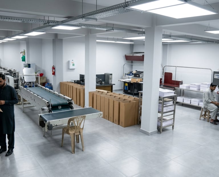 Medicine box folder gluer with inline print inspection for packaging accuracy