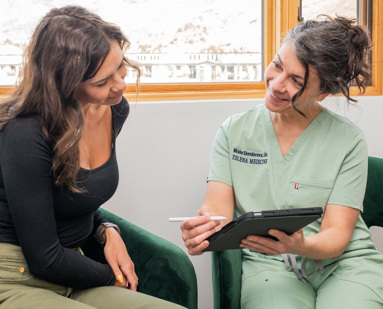 picture of intake appointment - holistic care for perimenopause and menopause symptoms