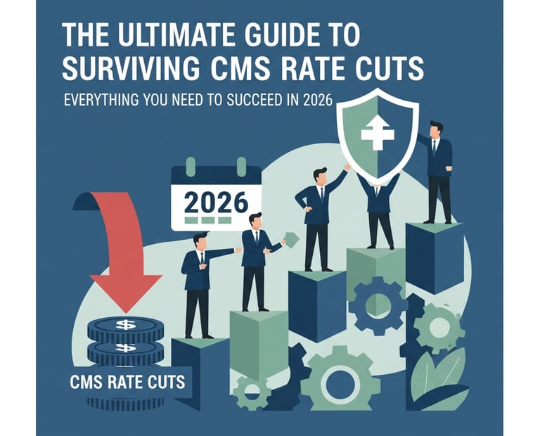 Home health nurse reviewing charts amid CMS 2026 rate cuts.