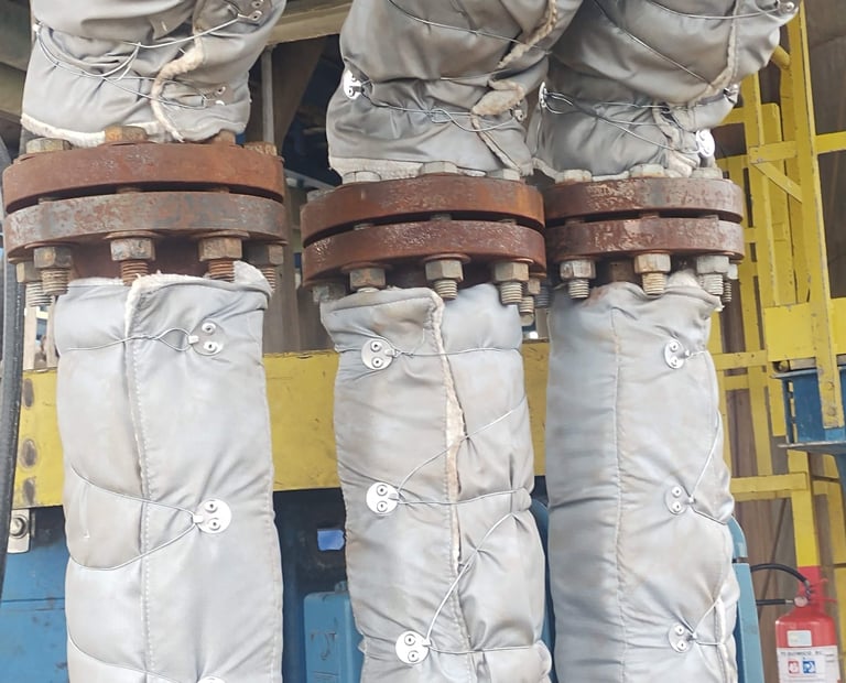 isolação térmica removível para indústria química e petroquímica, isolação removível para tubulação
