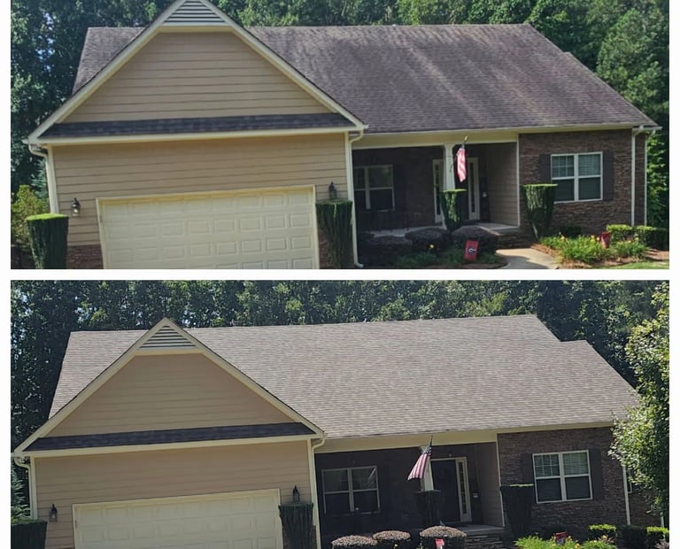 Roof cleaned on a home in Trinity FL