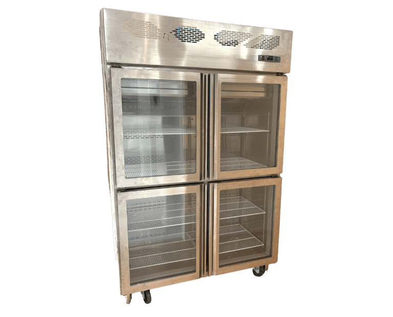 Upright Chiller 4 Doors Glass ตู้แช่เย็นกระจก 4 ประตู สแตนเลส