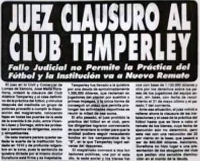 Quiebra del Club Temperley (1991)