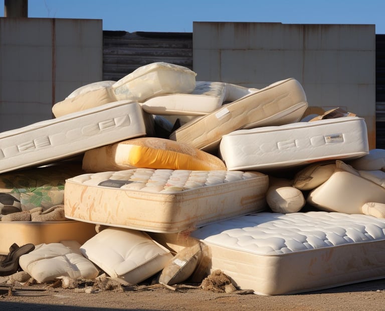 stack of old mattresses