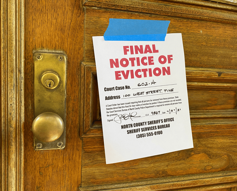 eviction notice on the door