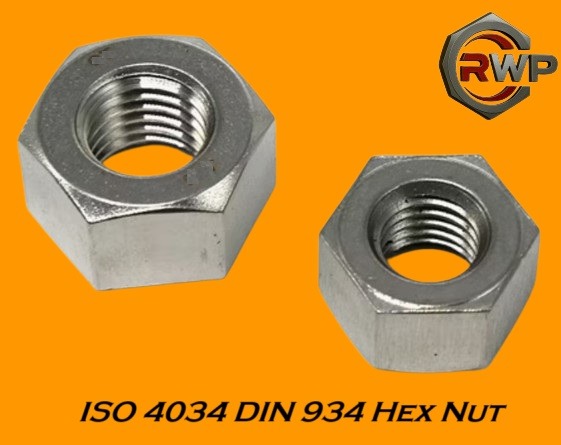 ISO 4034 / DIN 934 Hex Nut – Full-thread hexagonal nut with standard metric thread, widely used in mechanical, automotive, an