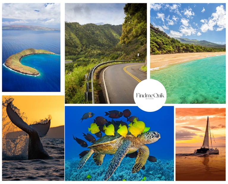 Hawaii, Maui beaches, snorkeling, whale watching, sunset cruise and Hana Drive