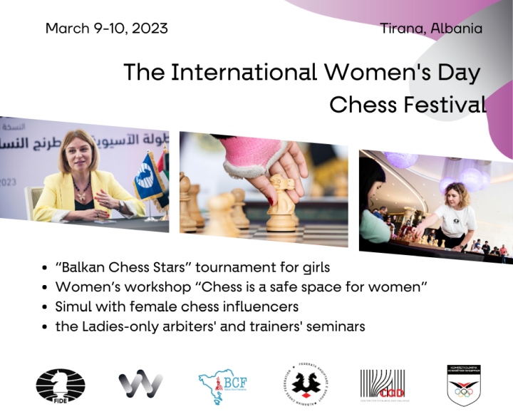 Chess events to celebrate the International Women's Day 2023 set in Tirana, Albania