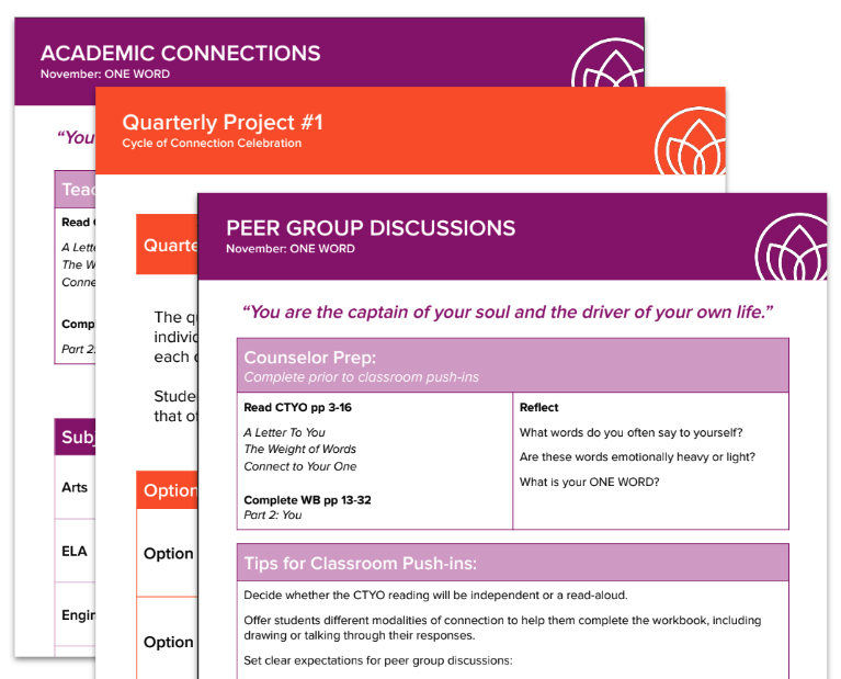 NaliniKIDS program materials for middle school.