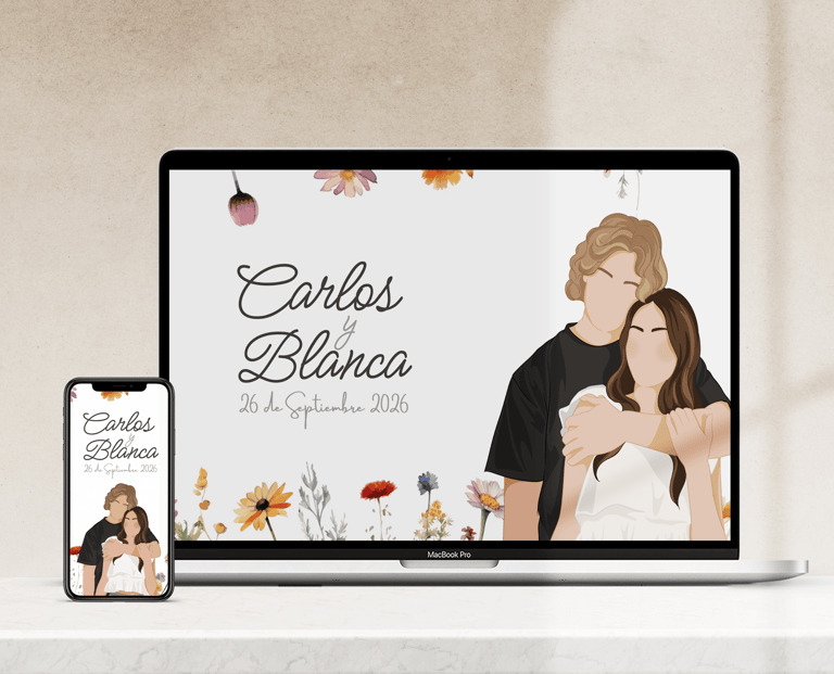 invitaciones web de flores modelo blanca