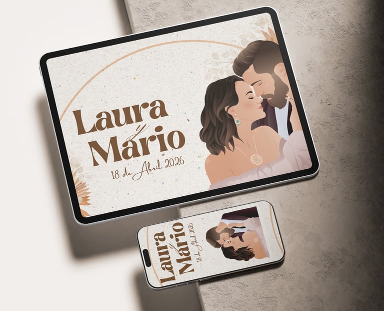 invitaciones web boho modelo Laura