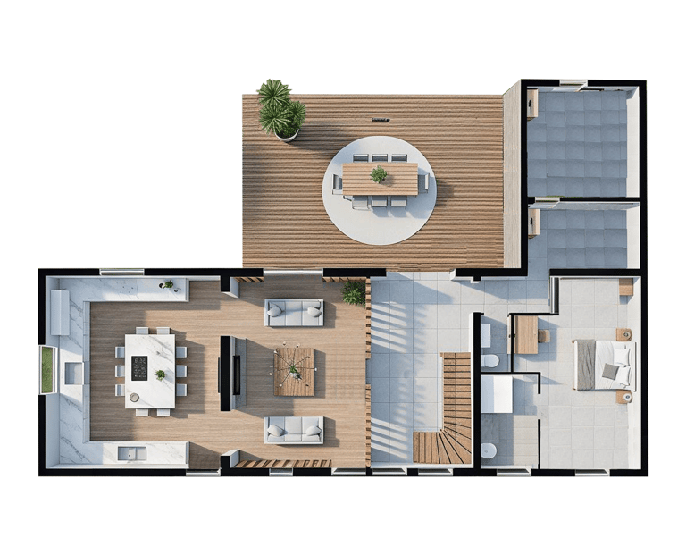 plan avec textures réalistes
