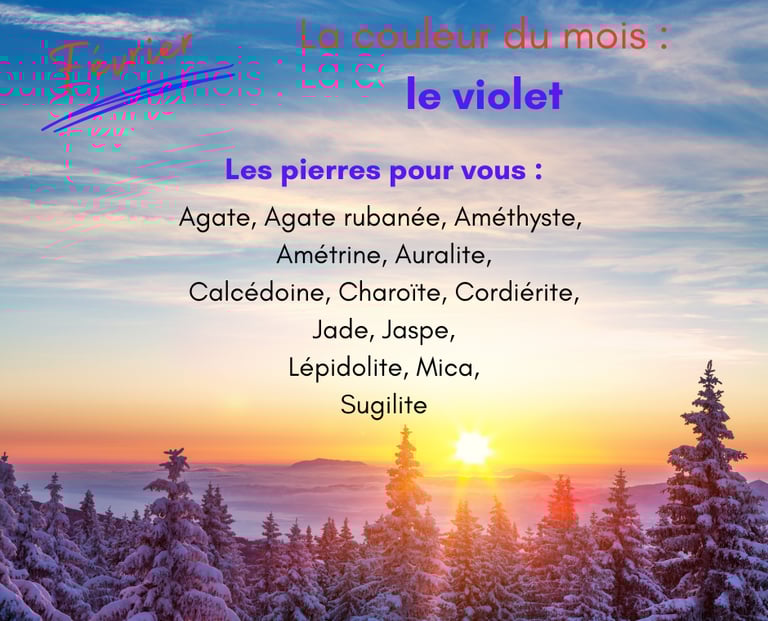 Les pierres violettes de février Les Couleurs de Lo