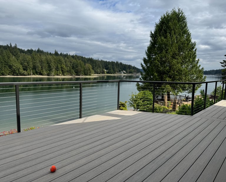 Western ClearView cable railing installed on residential deck