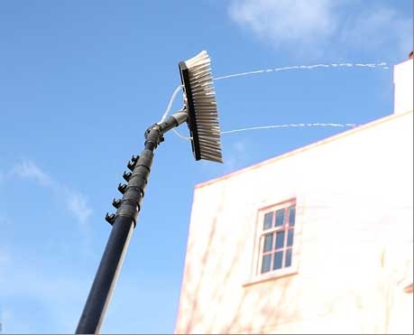 Water Fed Pole for Second Story
