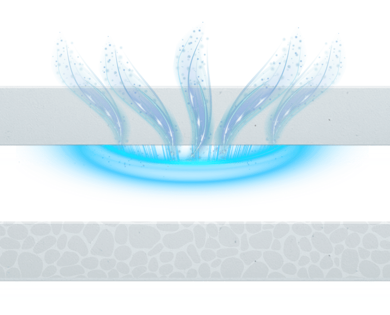 Illustration of "Standart Concrete" showing a weak and unfocused magnetic energy field above it.
