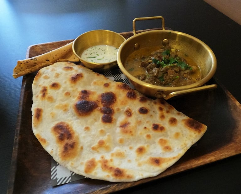 GoPro Indian Food Beef Curry & Paratha Bread