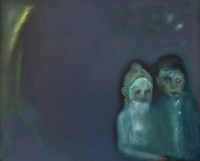 Emigracija aliejinis paveikslas Lina Mikužytė Lietuva