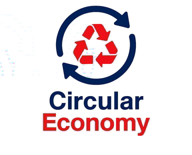 a circular shaped circular logo with a recycling bin