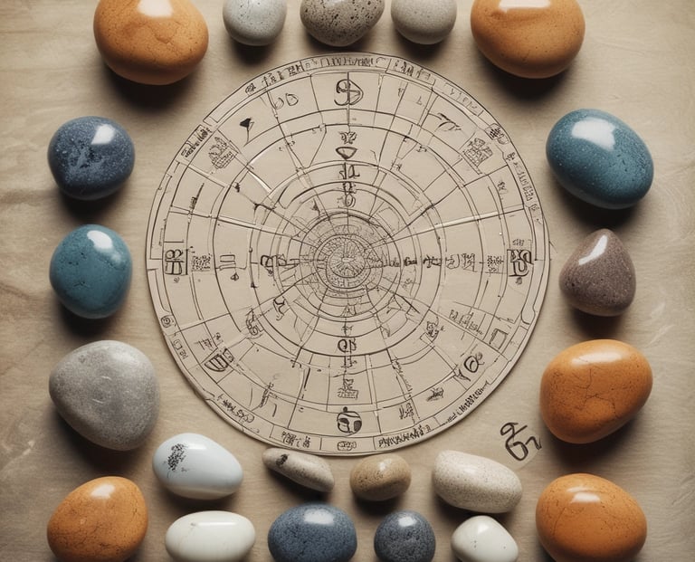 tirada de piedras y cristales