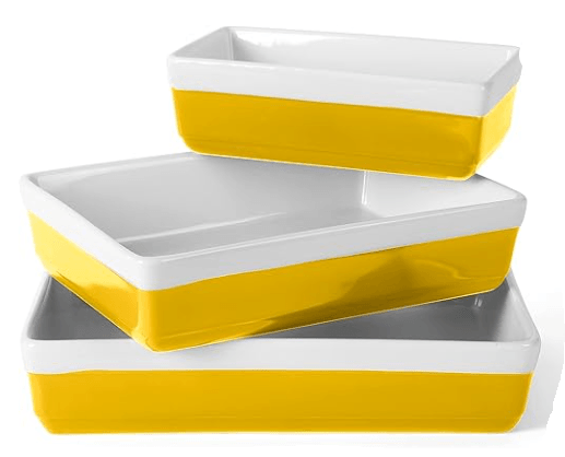 Martha Stewart 3-piece stoneware bakeware set with food-safe non-toxic glaze