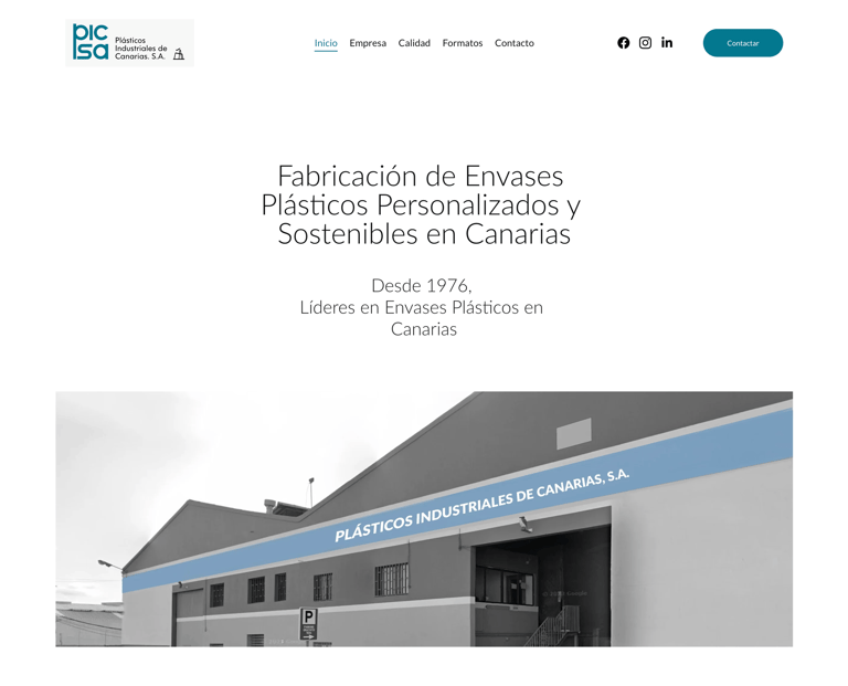 página inicio sitio web de picsa canarias sa