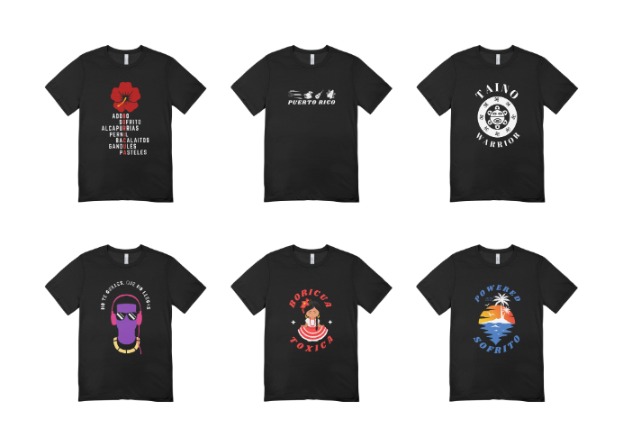 a variety of t - shirts with different designs