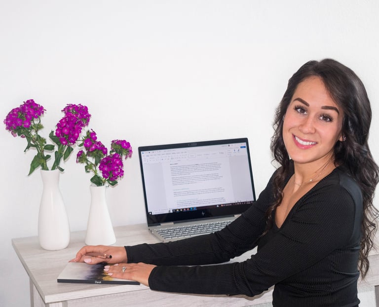 Professional woman at computer desk