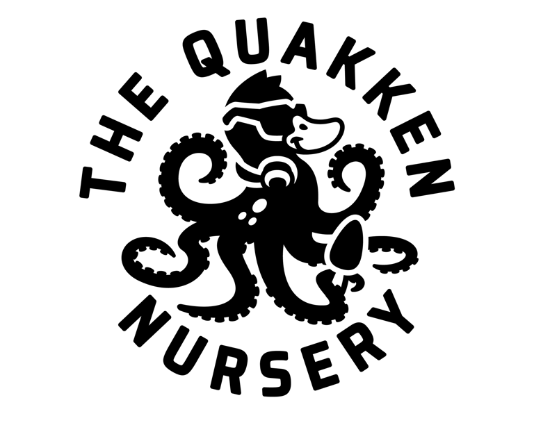 The Quakken Nursery - Duck with octopus tentacles logo