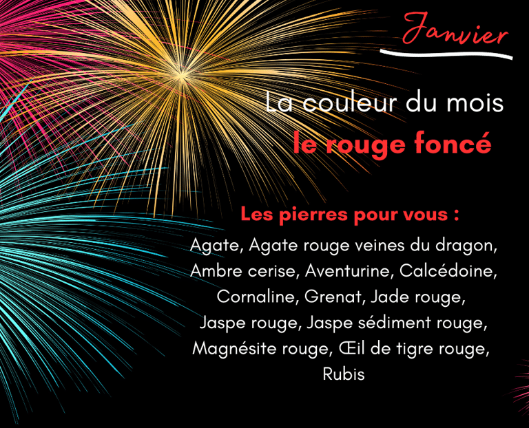 Les pierres rouge foncé de janvier Les Couleurs de Lo