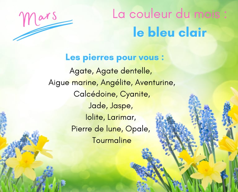 Les pierres bleu clair de mars Les Couleurs de Lo