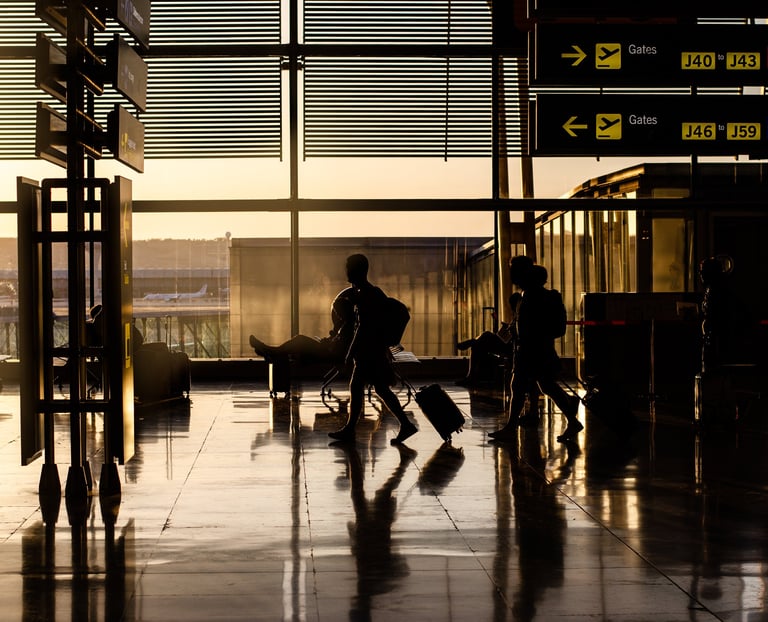 People walking in airport
