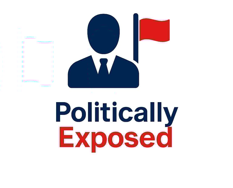 a man in a suit and tie with a red flag