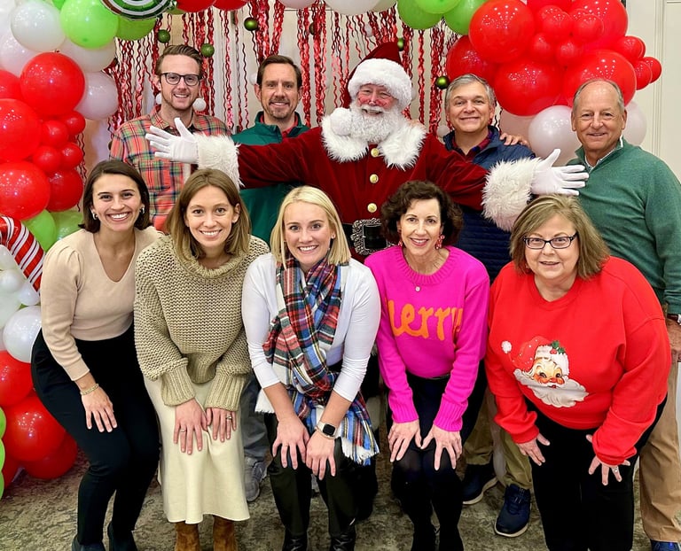 Santa Jay with happy people.