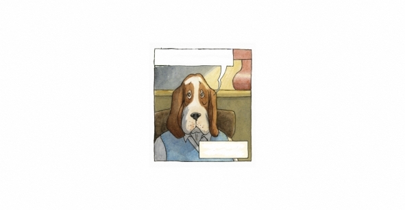 Bruno Basset, narrator, Dogland Rescue. Humorous story for children. A book with dog characters.