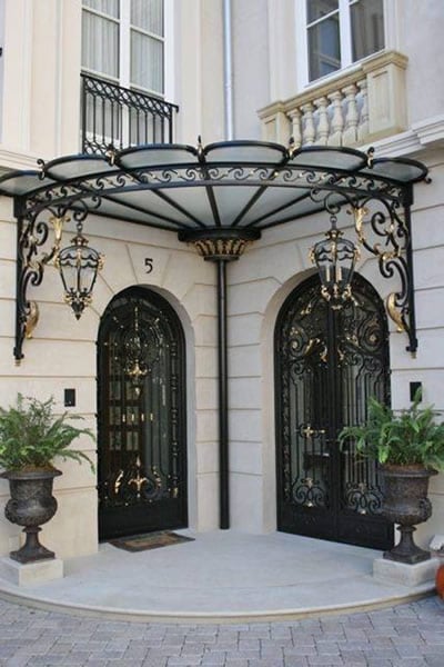 Auvent de porte abris de porte pour hôtel