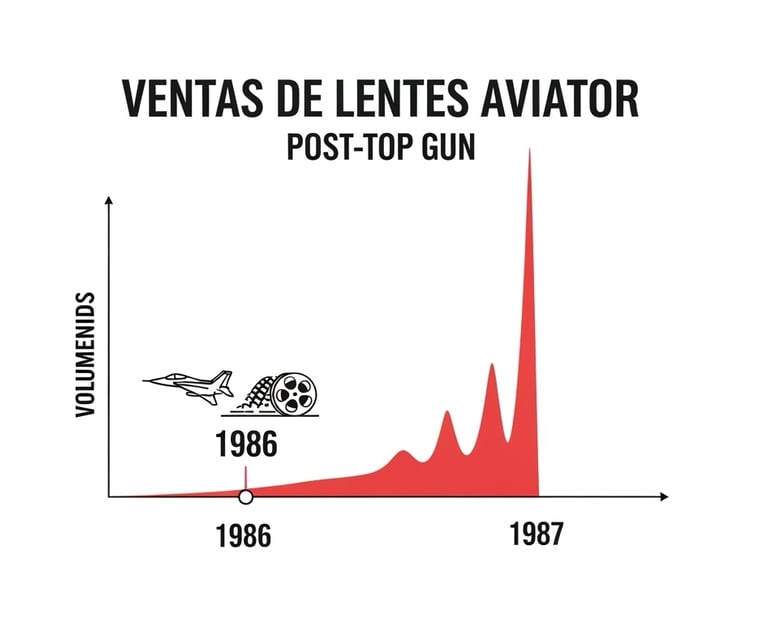 Aumento ventas lentes aviator después película Top Gun 1986