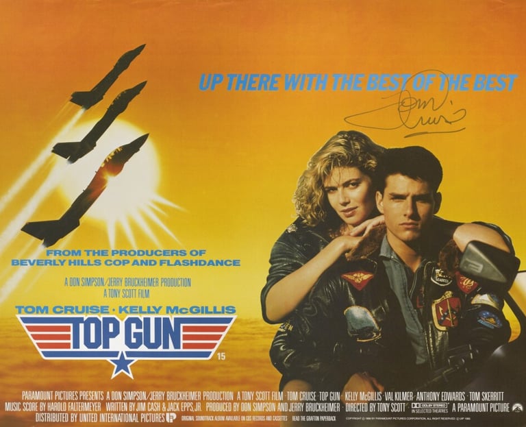 Tom Cruise lentes aviator película Top Gun 1986 boom cultural