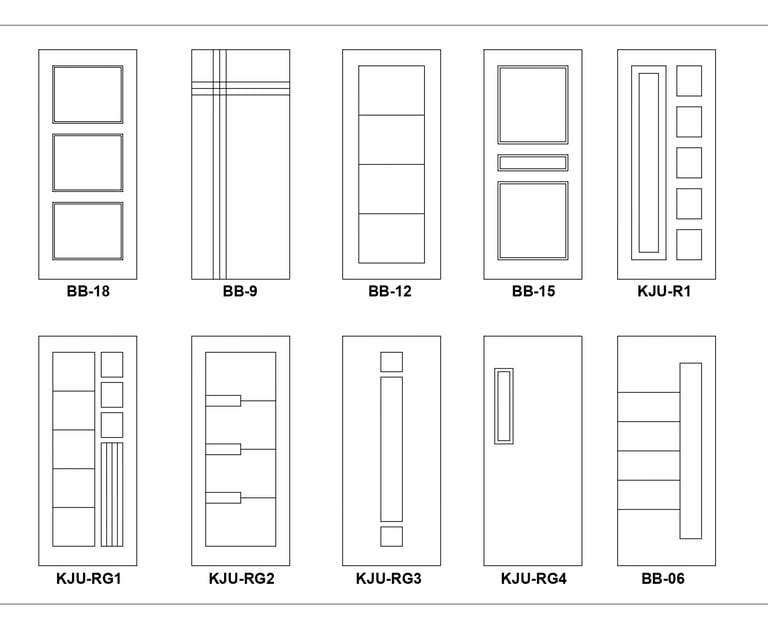 Pilihan motif pintu solid wood panel