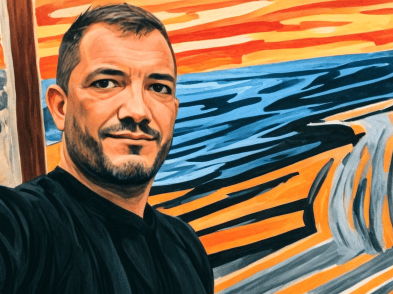 Selfie Javier en acuarela